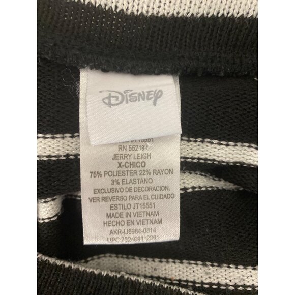 Disney Jerry Leigh Mickey Mouse Striped Black White Sweater X-Small - Picture 5 of 7